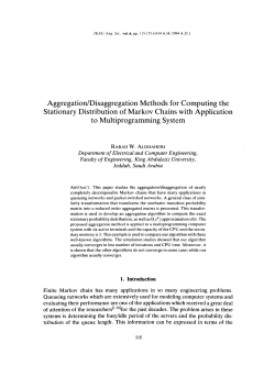 Aggregation/Disaggregation Methods for Computing the Stationary