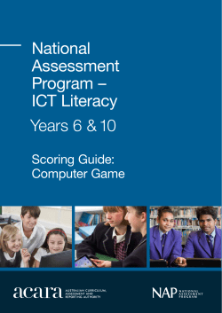 NAP-ICT Literacy Scoring Guide: Computer Game