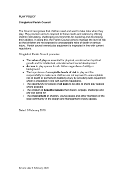 Review date 8 February 2020 PLAY POLICY Cringleford Parish