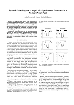 Dynamic Modeling and Analysis of a Synchronous Generator in a