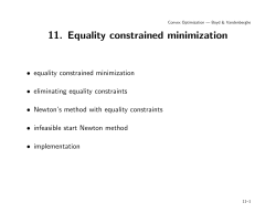 11. Equality constrained minimization