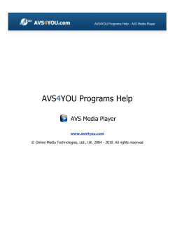 AVS Media Player - AVS4YOU >> Online Help