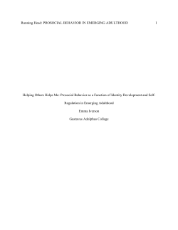 IDENTITY DEVELOPMENT AND PROSOCIAL BEHAVIOR