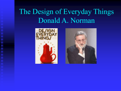 The Design of Everyday Things Donald A. Norman