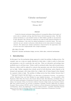 Calendar mechanisms - Toomas Hinnosaar