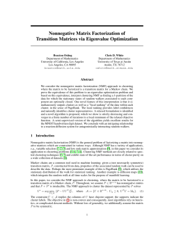 Nonnegative Matrix Factorization of Transition Matrices via