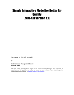 Simple Interactive Model for Better Air Quality ( SIM