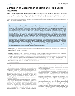 Contagion of Cooperation in Static and Fluid Social