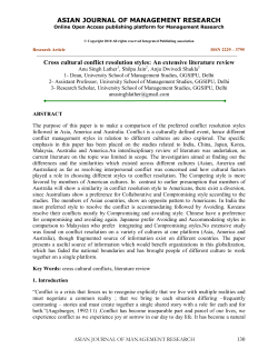 ASIAN JOURNAL OF MANAGEMENT RESEARCH Cross cultural