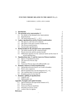 FUNCTION THEORY RELATED TO THE GROUP PSL 2(R) C