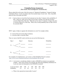 August 8, 2017 Probability Review Assignmen