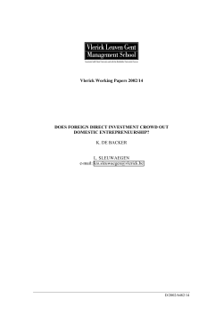 This paper studies the impact of foreign direct