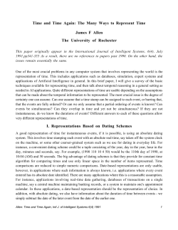 Time and Time Again: The Many Ways to Represent Time James F