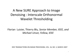 A New SURE Approach to Image Denoising : Interscale Orthonormal