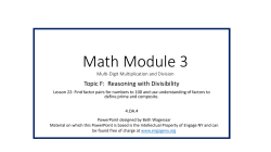 Math Module 3 Multi-Digit Multiplication and Division