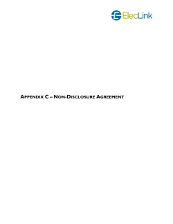 Appendix C &ndash; Non-Disclosure Agreement