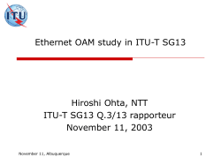 Nov_11_ITU-T-SG13-ohta - IEEE 802 LAN/MAN Standards