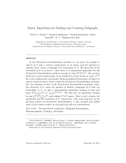 Faster Algorithms for Finding and Counting Subgraphs