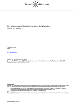 Tilburg University On the Uniqueness of Cardinally Interpreted Utility