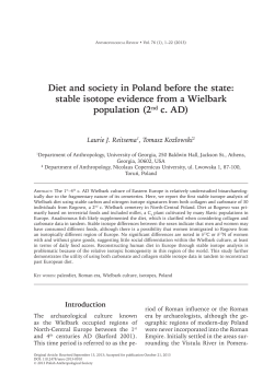Diet and society in Poland before the state: stable isotope evidence