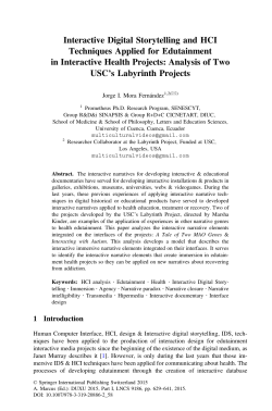 Interactive Digital Storytelling and HCI Techniques