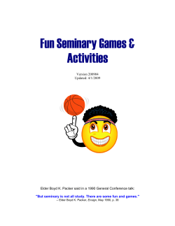 Fun Seminary Games , Activities