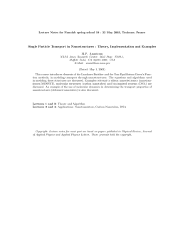 Single Particle Transport in Nanostructures : Theory, Implementation