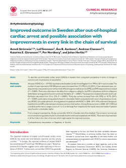 Improved outcome in Sweden after out-of