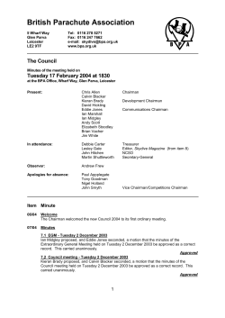 The Council - British Parachute Association