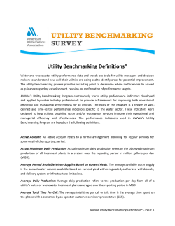 Utility Benchmarking Definitions - American Water Works Association