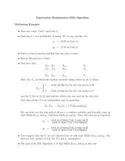 Expectation Maximization (EM) Algorithm Motivating Example