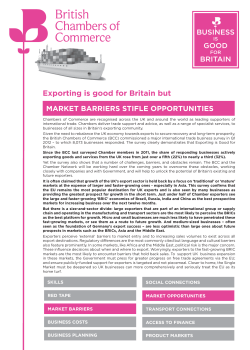 Market Barriers - British Chambers of Commerce