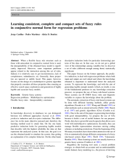 Learning consistent, complete and compact sets of fuzzy rules in