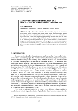 ASYMPTOTIC DEGREE DISTRIBUTION OF A DUPLICATION