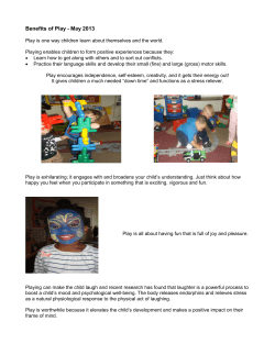 Benefits of Play - May 2013