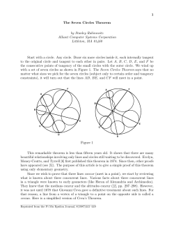 1 The Seven Circles Theorem by Stanley Rabinowitz Alliant Computer