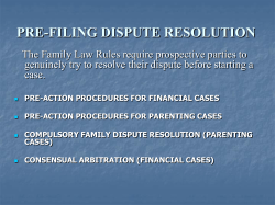 PRE-ACTION PROCEDURES