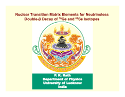 Nuclear Transition Matrix Elements for Neutrinoless D bl