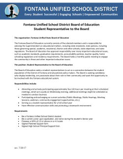 Student Representative to the Board