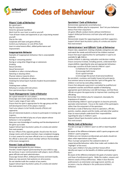 Players` Code of Behaviour Inappropriate