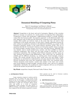 Dynamical Modelling of Competing Firms