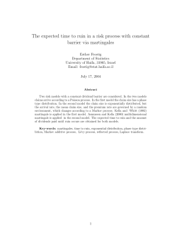 The expected time to ruin in a risk process with constant barrier via