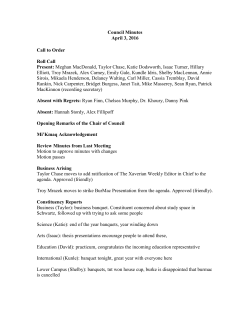 Council Minutes April 3, 2016 Call to Order Roll Call Present
