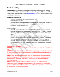 3rd Grade Unit: Addition of Whole Numbers