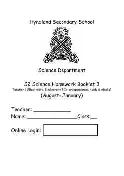 S2 August - Hyndland Secondary School