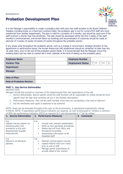 Probation Development Plan It is the Manager`s responsibility to