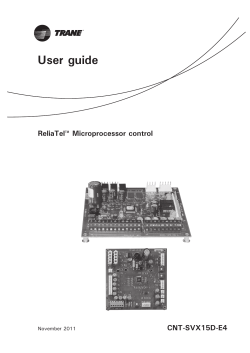 ReliaTel Microprocessor control - User guide