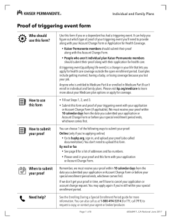 Proof of triggering event form - Kaiser Permanente Brokers and