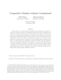 Competitive Markets without Commitment