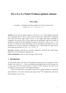 The nXnXn Points Problem optimal solution